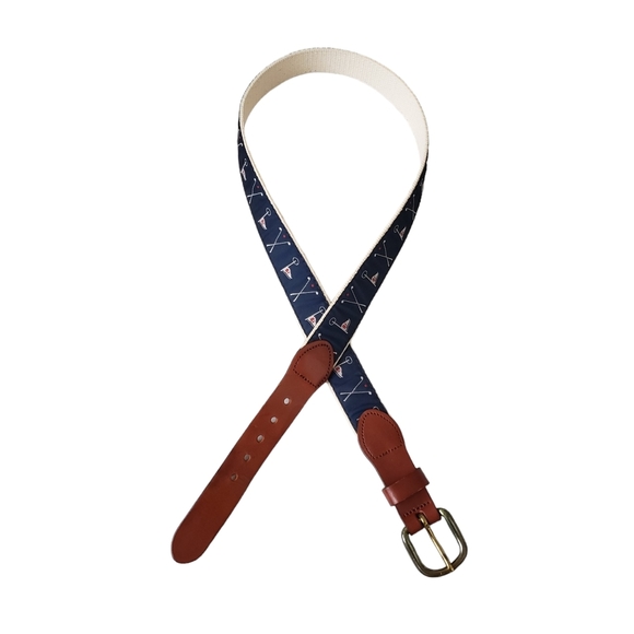 Leather Man Utd. Golf Club Belt Handmade Leather & Canvas - Picture 4 of 7